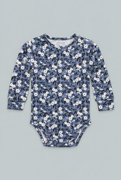 Baby Bodysuit - Vintage Floral Blue