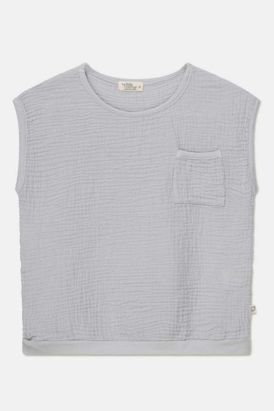 Gauze sleeveless top - Soft grey