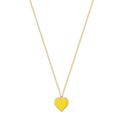 Single Hearted Girl Yellow Heart Pendant Necklace Magnetic Clasp
