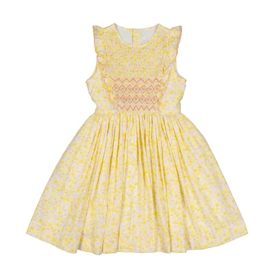 Iris Smocked Dress - Yellow Floral - 4T - Dresses