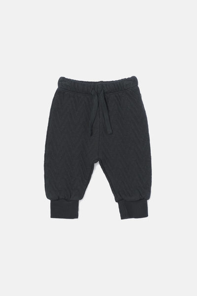 Quilted Zigzag Baby Pants - Dark Grey - Joggers
