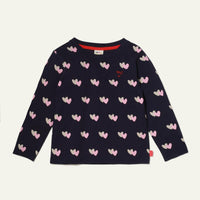 Recycled Cotton Hearts Kid T-Shirt - Blue Ribbon Hearts