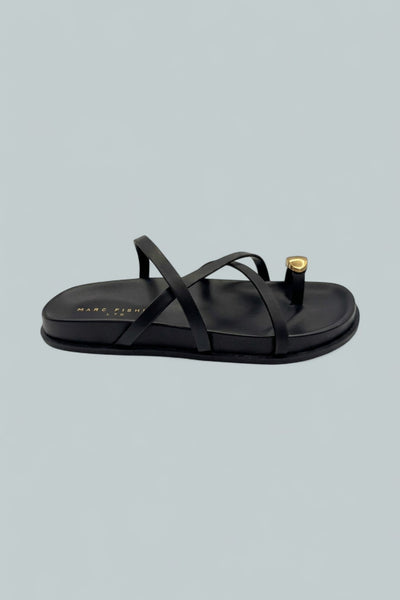 Braidey Toe Ring Sandals - Black 001 Leather