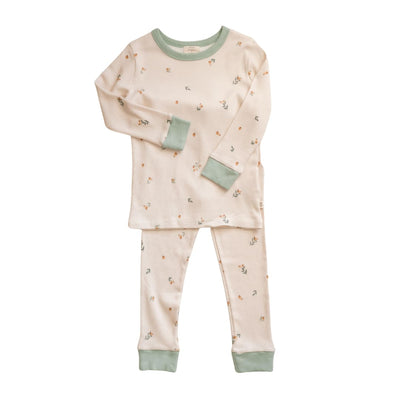 Organic Cotton Modal Rib Pajama Set - Floral Bud