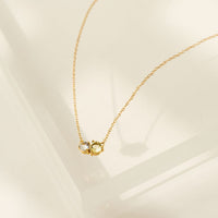 Luma Gemstone Necklace - Lemon Quartz + White Topaz