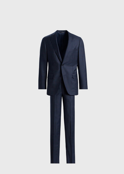 All Year Wool Windowpane Suit - Slate Blue