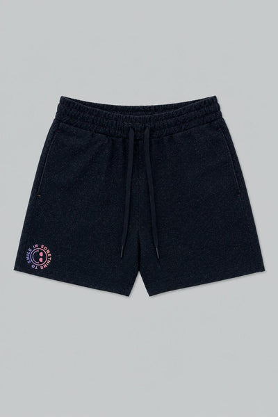 Something To Smile In Sweatshorts - Black