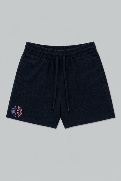 Something To Smile In Sweatshorts - Black