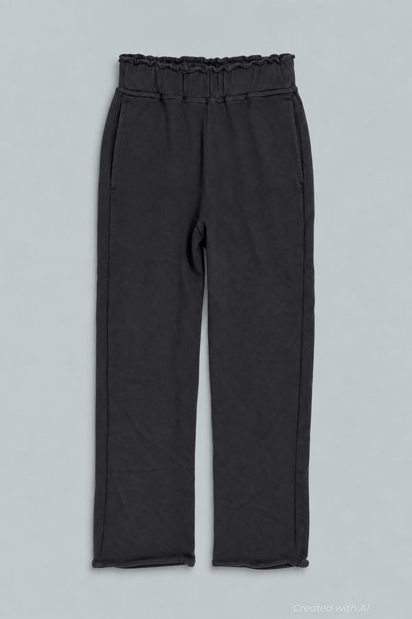 Raw Edge Sweatpants - Black - Sweatpant