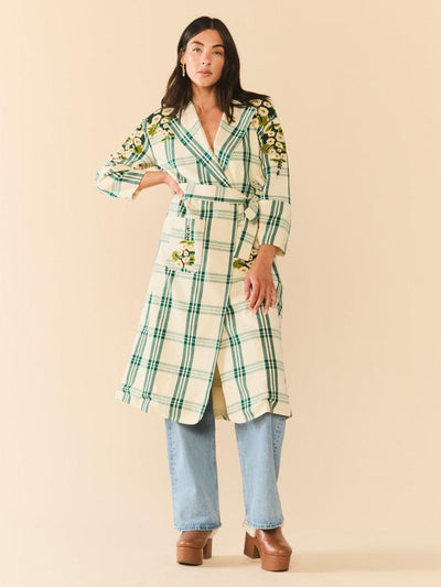 Melly Jacket x McKenzie DePinto - Cream Green Plaid With Larsen Floral