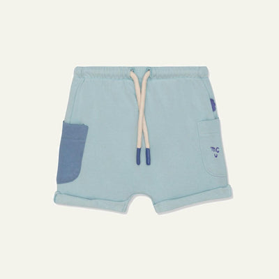 Recycled Cotton Sterling Blue Baby Shorts - Sterling Blue - FINAL SALE - Shorts