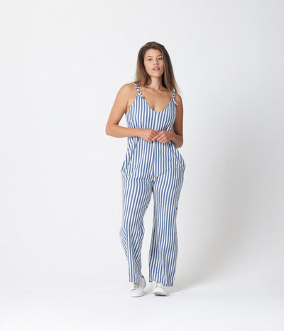 Remy Jumpsuit - Steel Blue Stripe - Jumpsuit