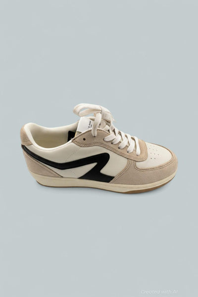 Retro Court Sneakers - Dove/Sand - 7.5 - Sneaker