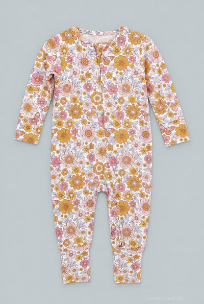 Retro Vintage Flowers Convertible Romper - Kim’s Calling - Romper