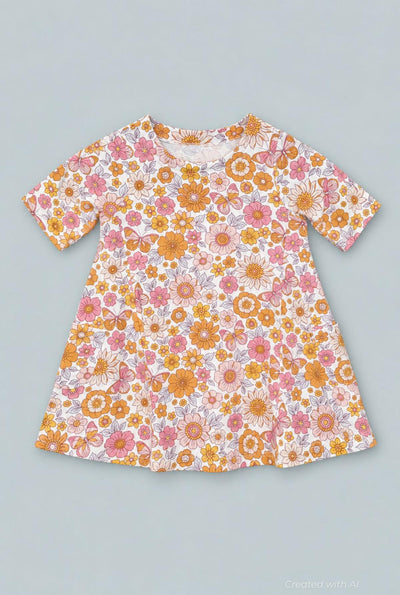 Retro Vintage Flowers Miss Mayhem Tunic Top - Kim’s Calling - Shirt