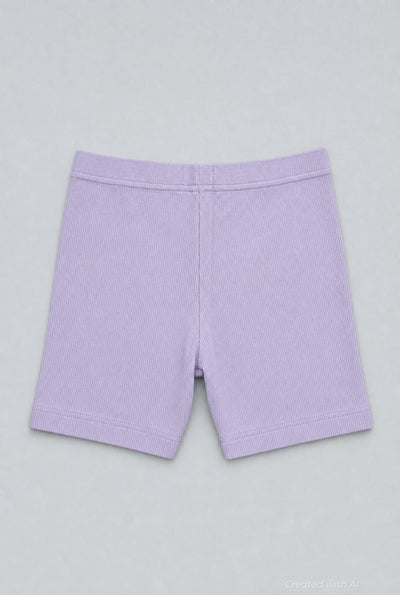 Ribbed Shorts - Purple - Shorts