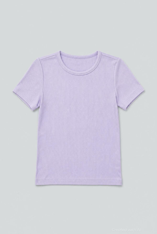 Ribbed Tee - Purple - T-shirt