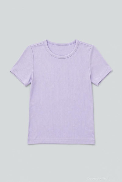 Ribbed Tee - Purple - T-shirt