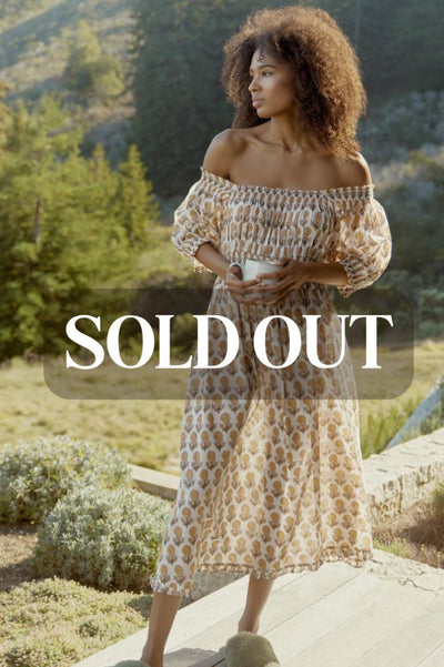 Rosie Midi Dress Nightgown - Ochre/Dahlia - FINAL SALE - Nightgown