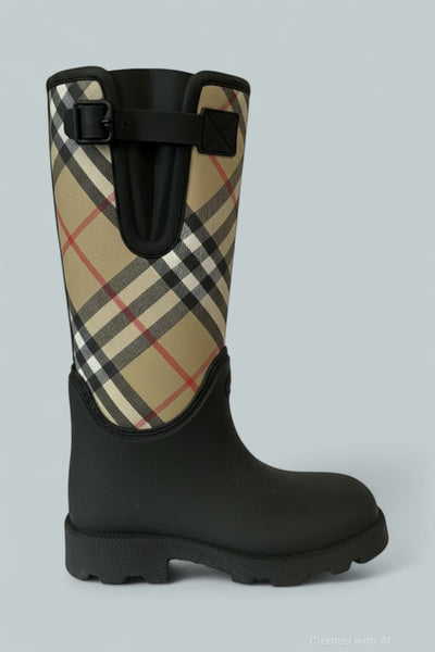 Rubber Marsh Stamp High Boots - Black - 37 - Boots