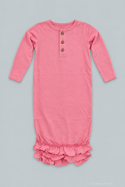 Ruffle Gown - Candy Pink - OS - Gown
