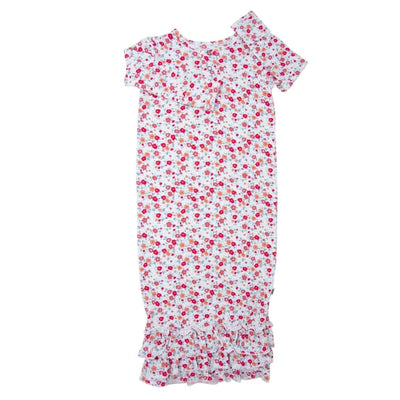 Ruffle Gown - Crimson Floral - OS - Nightgown