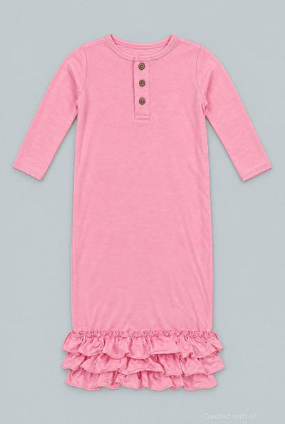 Ruffle Gown - Tulip Pink - OS - Gown