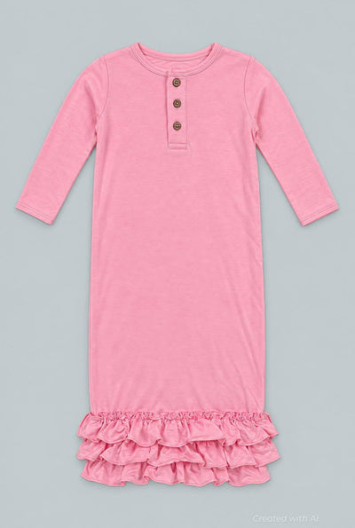 Ruffle Gown - Tulip Pink - OS - Gown