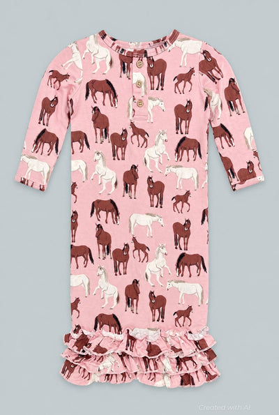 Ruffle Gown - Wild Horses - OS - Gown