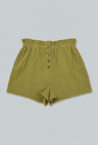 Ryan Paperbag Shorts - Green - Shorts