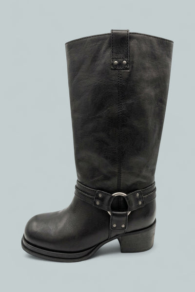 Anok Harness Boots - Black Distressed