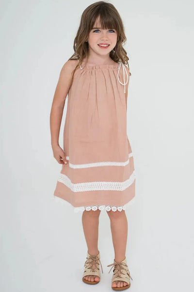 Pillow-case Lace Dress - Blush