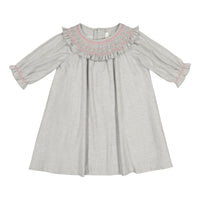 Sherazade Grey Long Sleeve Bishop Dress