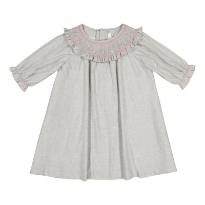 Sherazade Grey Long Sleeve Bishop Dress - Dresses