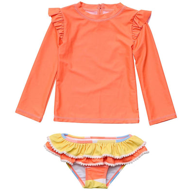 LS Ruffle Set - Good Vibes - 24-36m - Two Piece Swim
