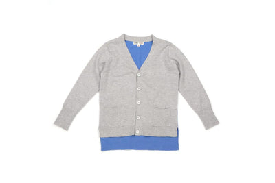 Sam V Neck Cardigan Bicolor - Grey / Blue - 12M - Cardigan