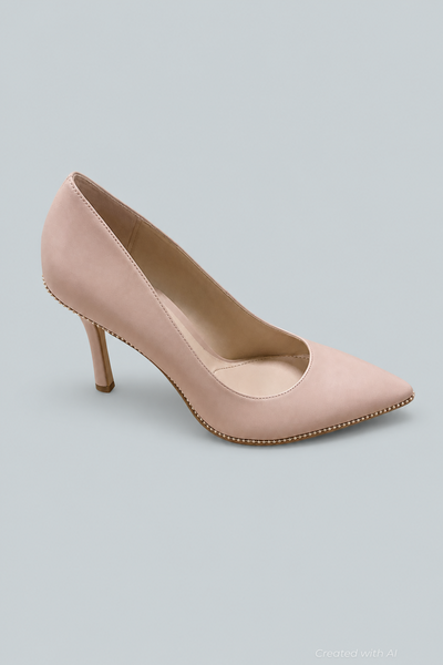Samantha Leather Pumps - Pale Blush - Heels