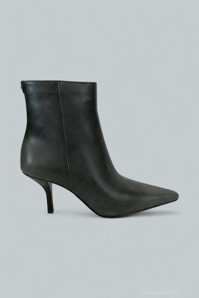 Selina Burnished Leather Ankle Boot - Grey - US 6 - Boots