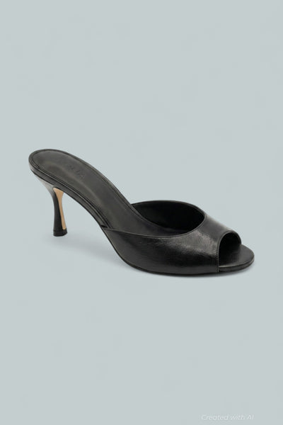 Shil Leather Sandals Exclusive - Black Crinkle - Sandals