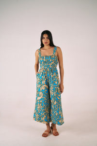 Aly Jumpsuit - Blue Deco