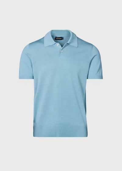 Short Sleeve Silk Polo - Seafoam - Polo