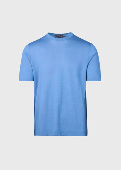 Silk Short Sleeve T-Shirt - Denim - T-shirt