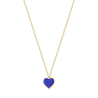 Single Hearted Girl Blue Heart Pendant Necklace Magnetic Clasp - One Size - Necklace