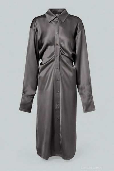Slouch Shirtdress - Silver - Dresses