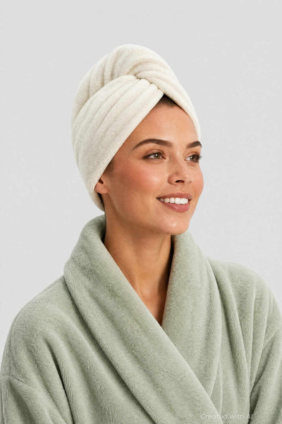 SN Logo Hair Towel - Ivory - OS - Bath Towel