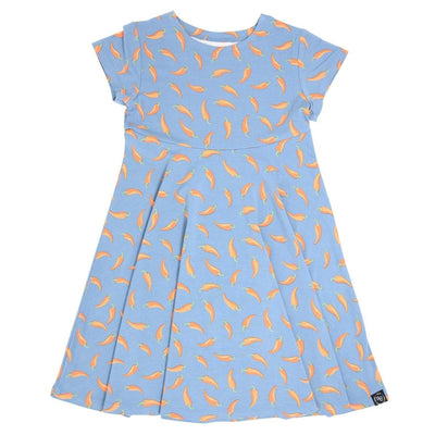 Swirly Girl Short Sleeve Dress - Chili Pepper - Dresses