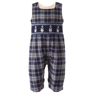 Snowman Smocked Overalls - Overalls