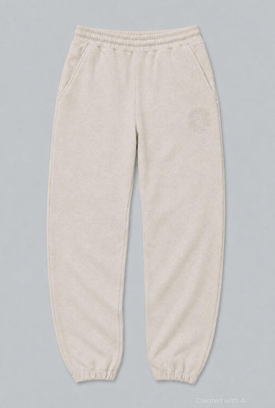 Something To Smile In Classic Sweatpants - Oatmeal - Sweatpant