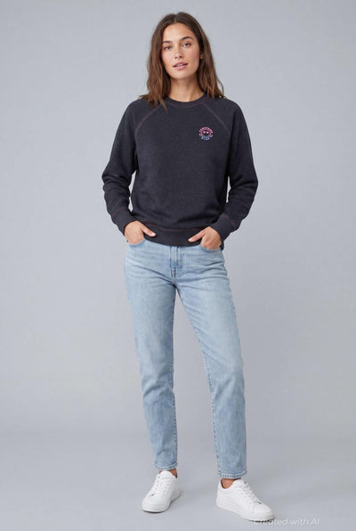 Something To Smile In Sweatshirt - Black - Crewneck Sweatshirt