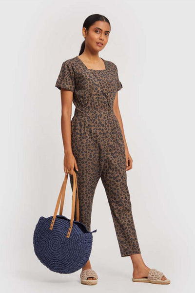 Spotted Overlap Jumpsuit - Spotted - Jumpsuit